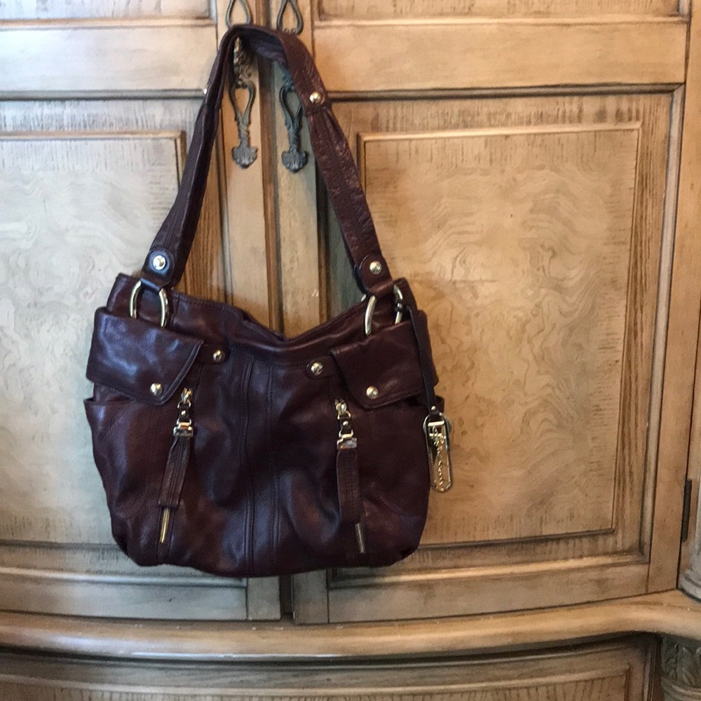 B Makowski chocolate wine handbag